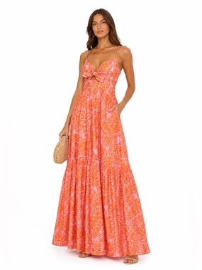 A.L.C. Laura Maxi Dress Pink Orange Floral  14 (fits 10) NWT Resort Chic Summer